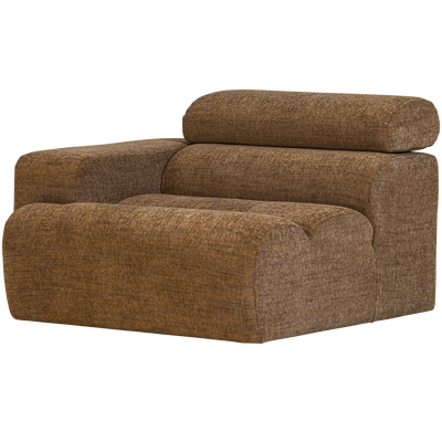 NOVI 1-SEATER ELEMENT ARM LEFT CARAMEL BROWN MELANGE