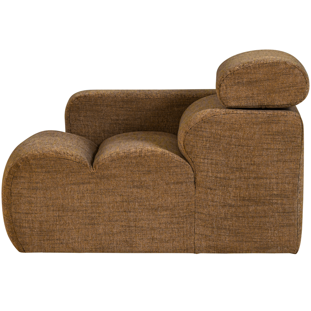 NOVI 1-SEATER ELEMENT ARM LEFT CARAMEL BROWN MELANGE