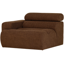 Laden Sie das Bild in den Galerie-Viewer, NOVI 1-SEATER ELEMENT ARM LEFT BOUCLE MOCHA BROWN