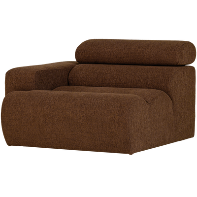 NOVI 1-SEATER ELEMENT ARM LEFT BOUCLE MOCHA BROWN