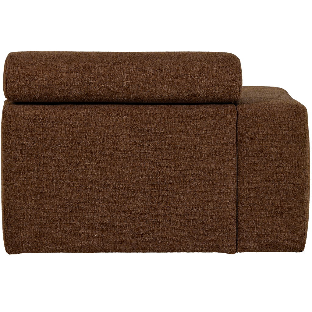 NOVI 1-SEATER ELEMENT ARM LEFT BOUCLE MOCHA BROWN