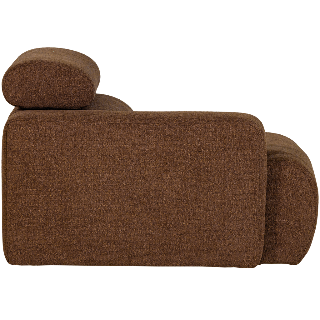 NOVI 1-SEATER ELEMENT ARM LEFT BOUCLE MOCHA BROWN