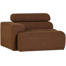 Laden Sie das Bild in den Galerie-Viewer, NOVI 1-SEATER ELEMENT ARM LEFT BOUCLE MOCHA BROWN