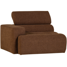 Laden Sie das Bild in den Galerie-Viewer, NOVI 1-SEATER ELEMENT ARM LEFT BOUCLE MOCHA BROWN