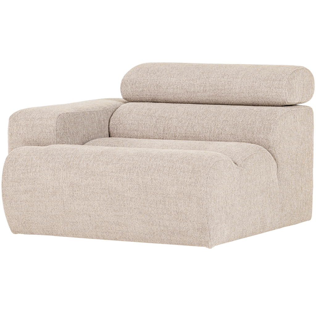 NOVI 1-SEATER ELEMENT ARM LEFT BOUCLE NATURAL