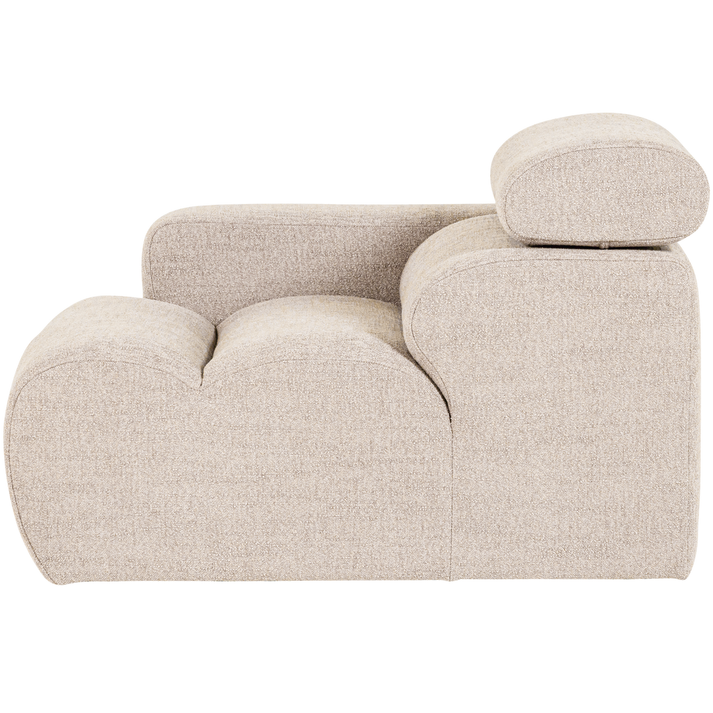 NOVI 1-SEATER ELEMENT ARM LEFT BOUCLE NATURAL
