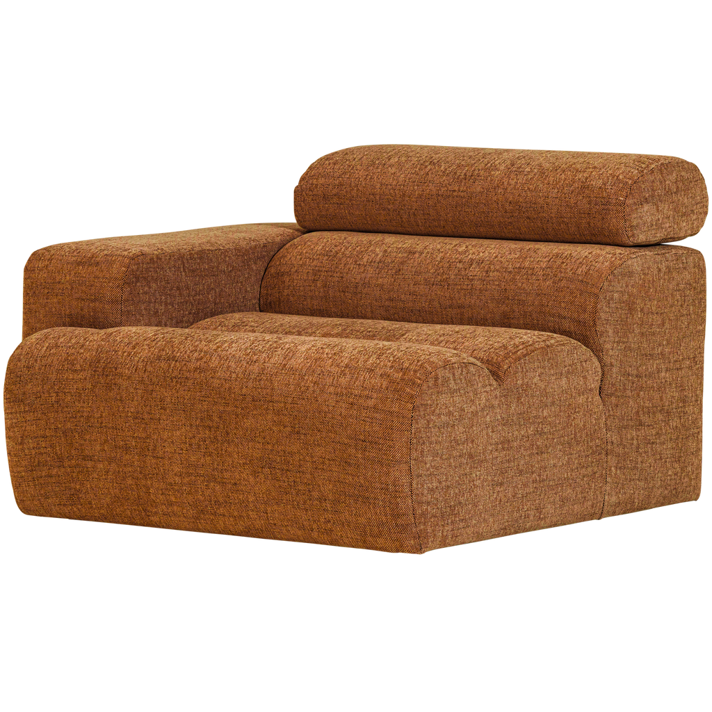 NOVI 1-SEATER ELEMENT ARM LEFT ORANGE MELANGE