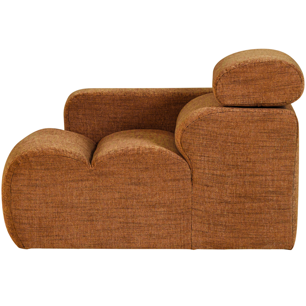 NOVI 1-SEATER ELEMENT ARM LEFT ORANGE MELANGE