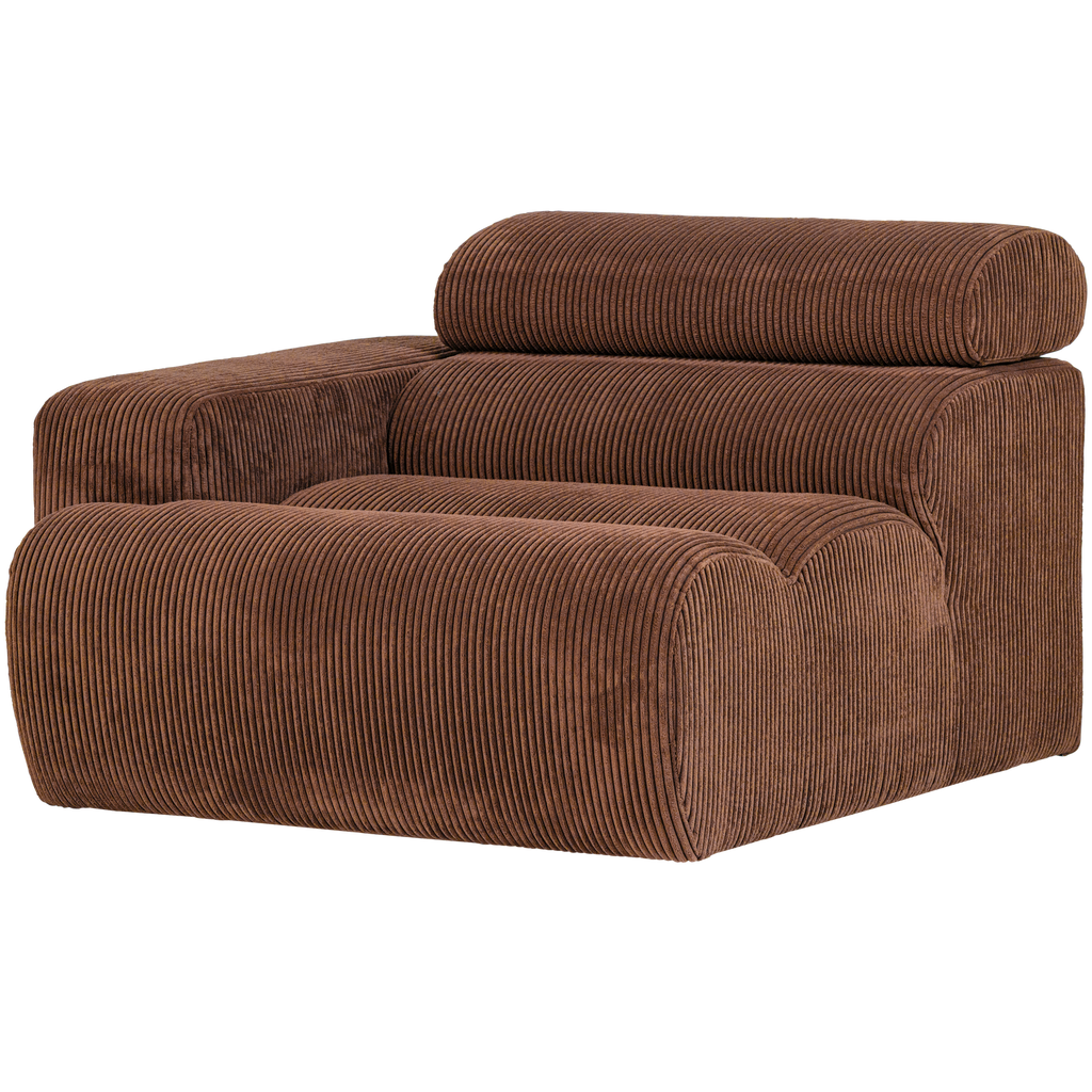 NOVI 1-SEATER ELEMENT ARM LEFT RIB FABRIC TERRA