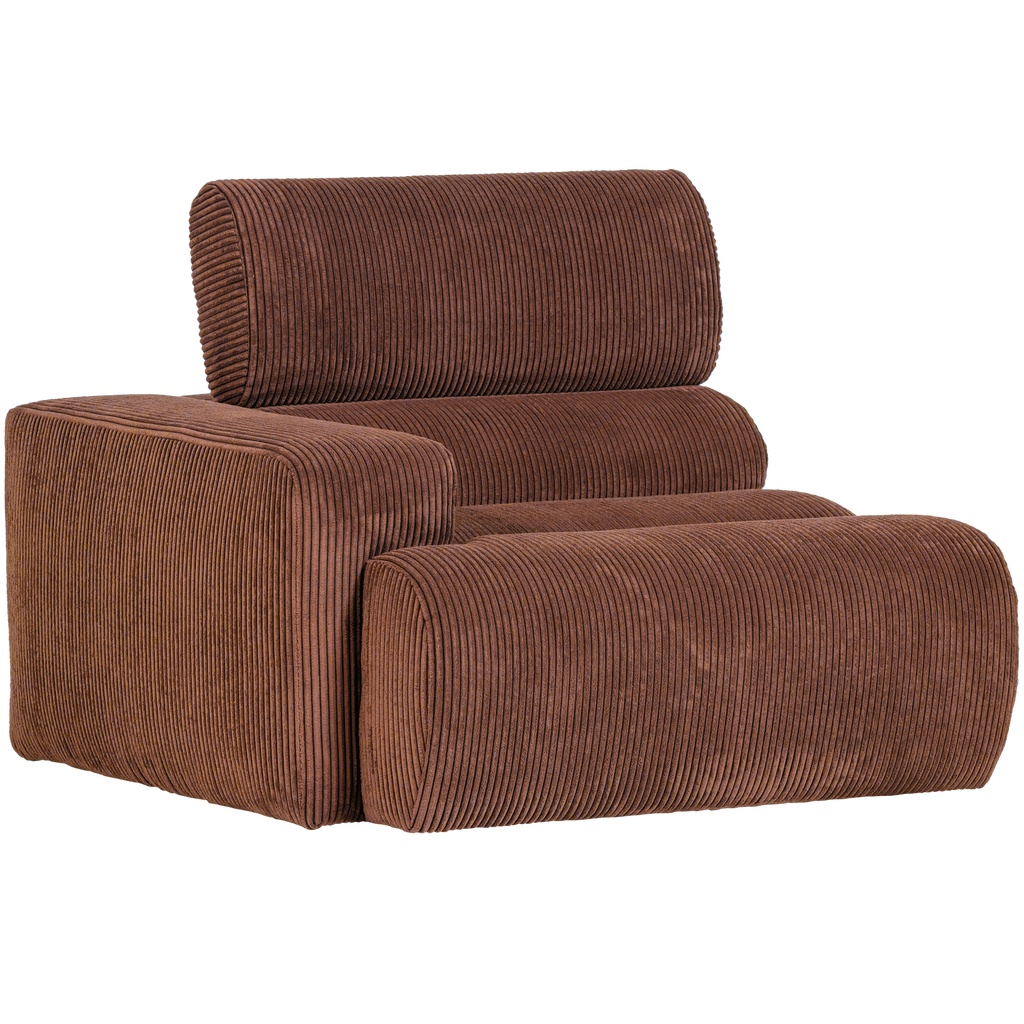 NOVI 1-SEATER ELEMENT ARM LEFT RIB FABRIC TERRA