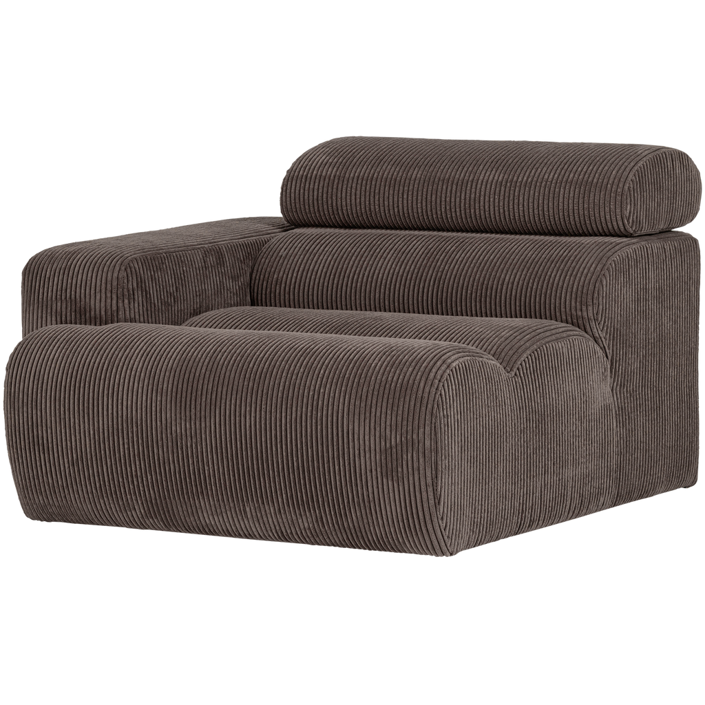 NOVI 1-SEATER ELEMENT ARM LEFT RIB FABRIC SAND