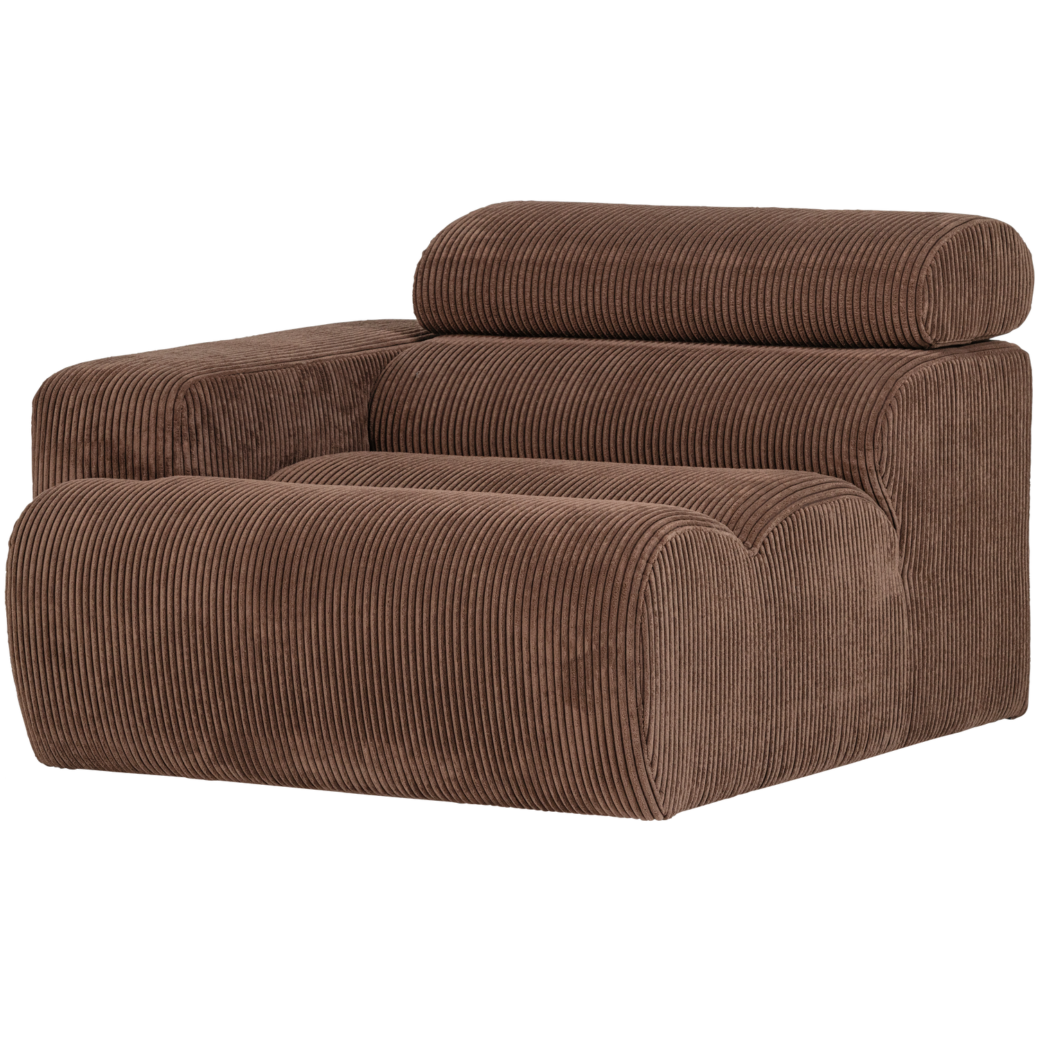 NOVI 1-SEATER ELEMENT ARM LEFT RIB FABRIC MOCHA BROWN – BOIS BLANC HOME