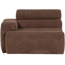 Laden Sie das Bild in den Galerie-Viewer, NOVI 1-SEATER ELEMENT ARM LEFT RIB FABRIC MOCHA BROWN