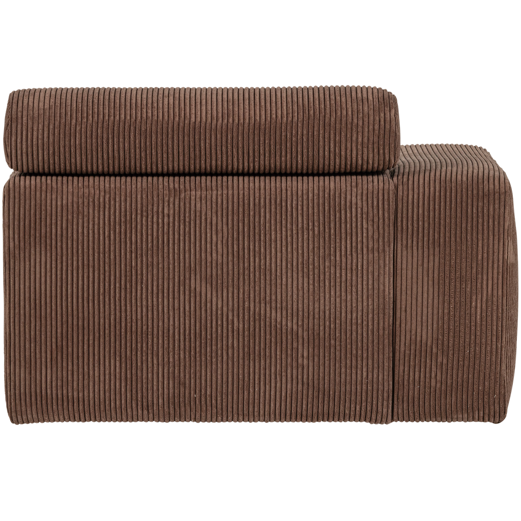 NOVI 1-SEATER ELEMENT ARM LEFT RIB FABRIC MOCHA BROWN