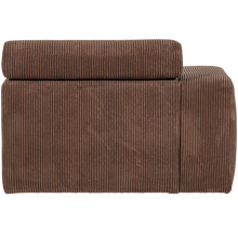 Laden Sie das Bild in den Galerie-Viewer, NOVI 1-SEATER ELEMENT ARM LEFT RIB FABRIC MOCHA BROWN