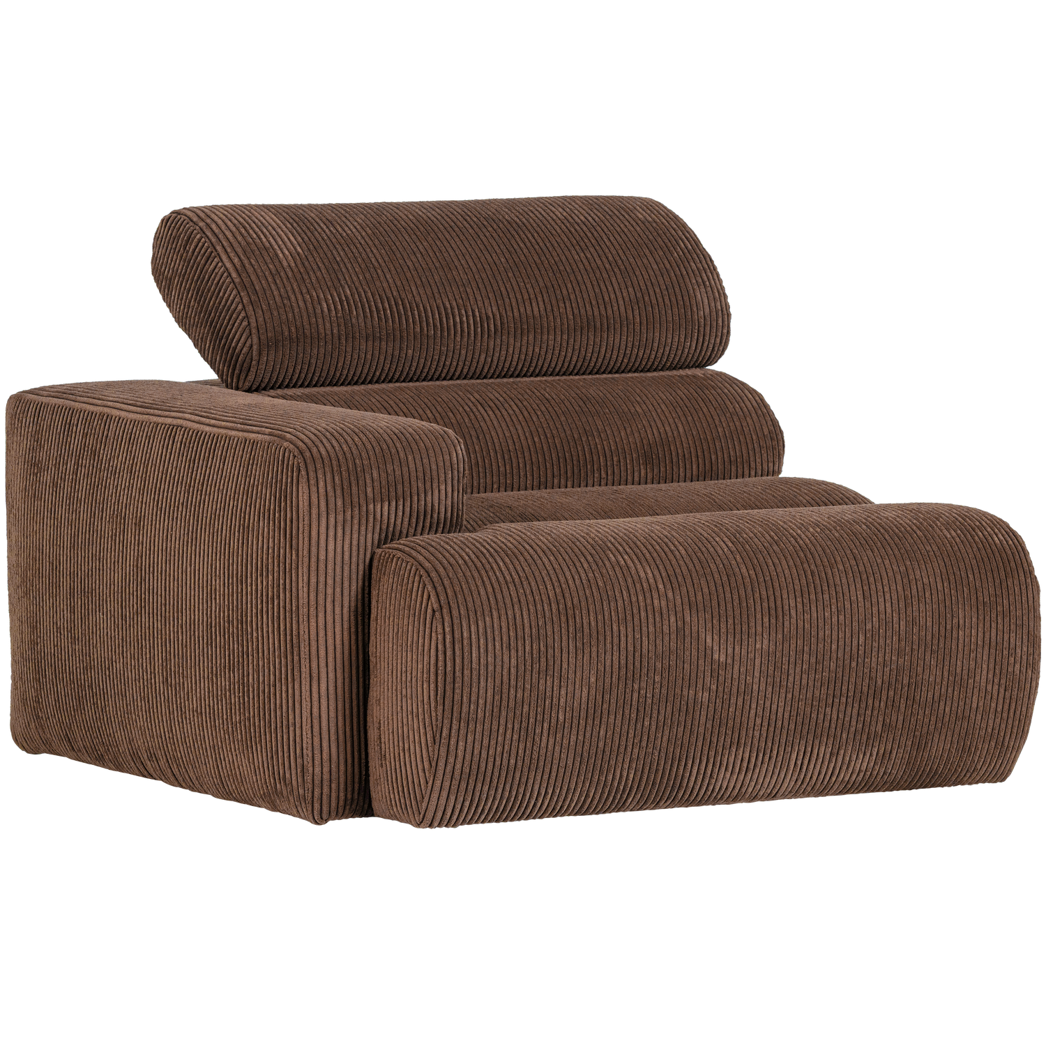 NOVI 1-SEATER ELEMENT ARM LEFT RIB FABRIC MOCHA BROWN – BOIS BLANC HOME