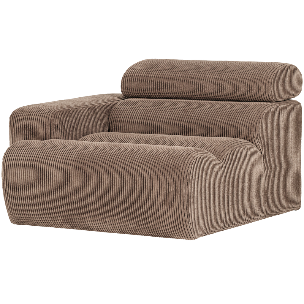 NOVI 1-SEATER ELEMENT ARM LEFT RIB FABRIC TAUPE