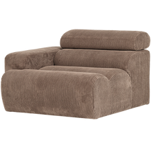 Laden Sie das Bild in den Galerie-Viewer, NOVI 1-SEATER ELEMENT ARM LEFT RIB FABRIC TAUPE