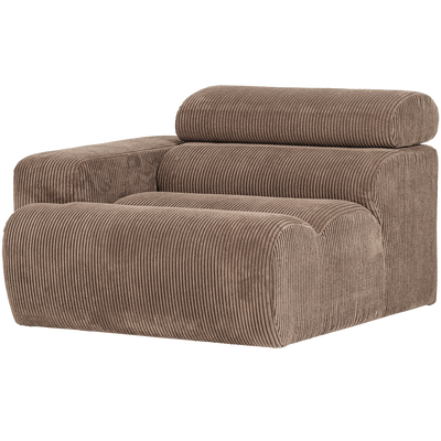 NOVI 1-SEATER ELEMENT ARM LEFT RIB FABRIC TAUPE