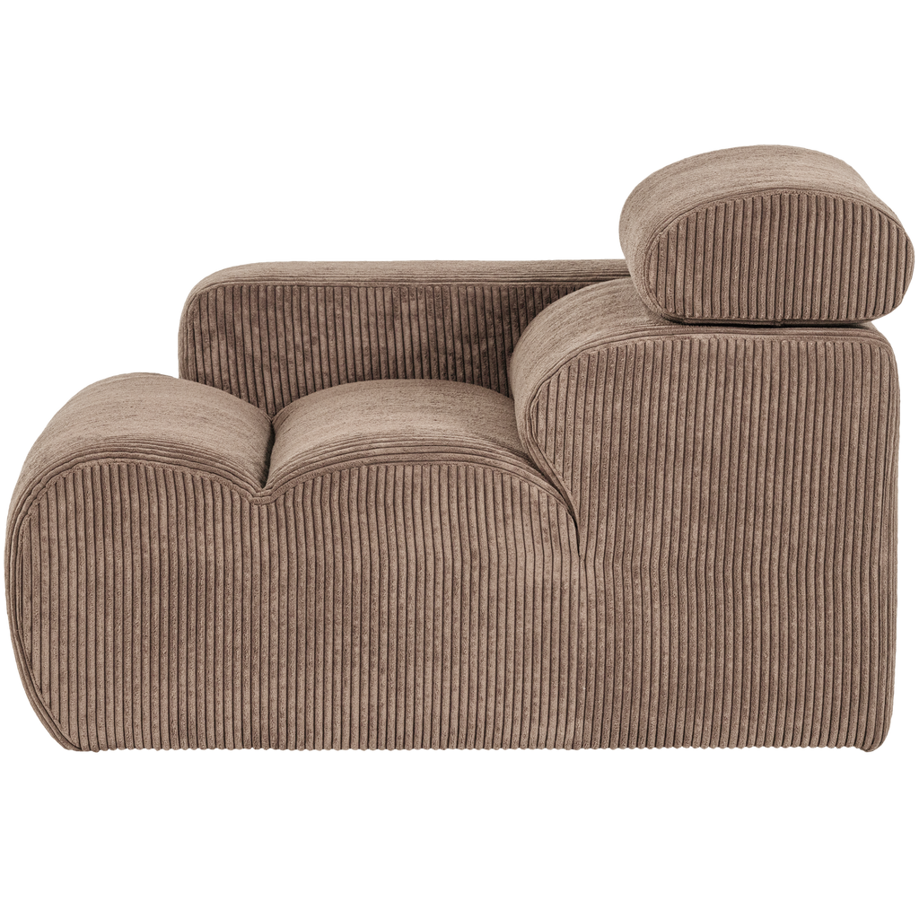 NOVI 1-SEATER ELEMENT ARM LEFT RIB FABRIC TAUPE