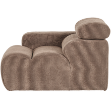 Laden Sie das Bild in den Galerie-Viewer, NOVI 1-SEATER ELEMENT ARM LEFT RIB FABRIC TAUPE