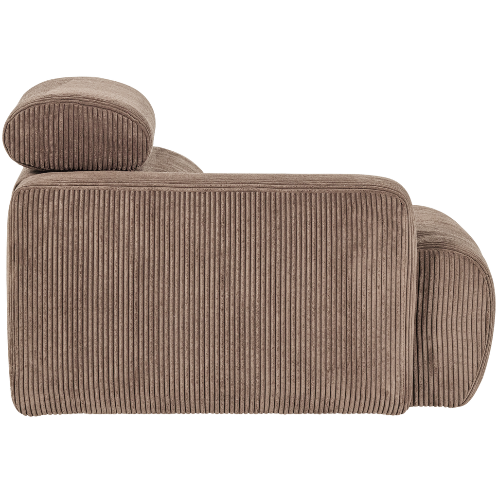 NOVI 1-SEATER ELEMENT ARM LEFT RIB FABRIC TAUPE