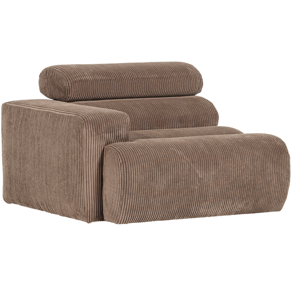 NOVI 1-SEATER ELEMENT ARM LEFT RIB FABRIC TAUPE