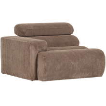 Laden Sie das Bild in den Galerie-Viewer, NOVI 1-SEATER ELEMENT ARM LEFT RIB FABRIC TAUPE