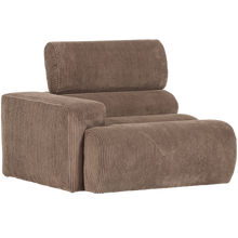Laden Sie das Bild in den Galerie-Viewer, NOVI 1-SEATER ELEMENT ARM LEFT RIB FABRIC TAUPE