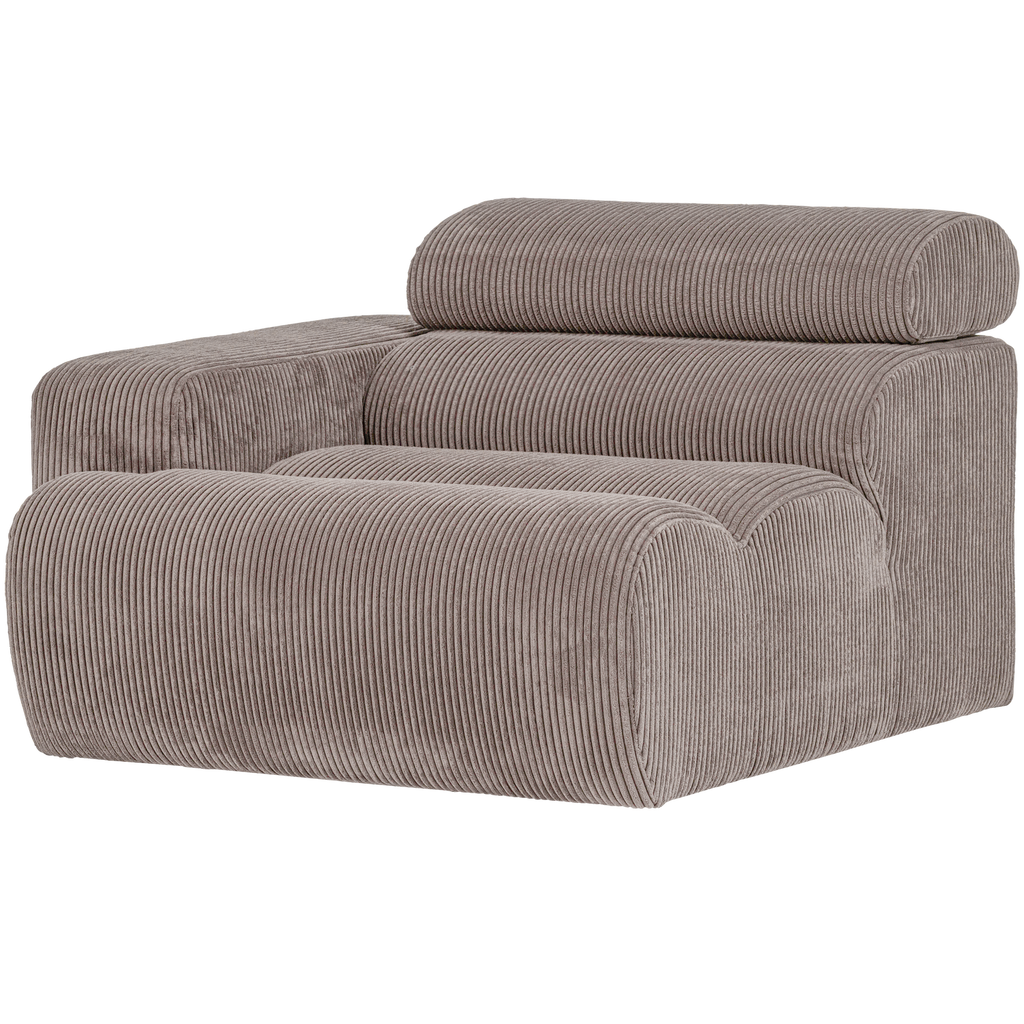 NOVI 1-SEATER ELEMENT ARM LEFT RIB FABRIC SAND