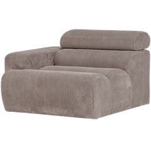 Laden Sie das Bild in den Galerie-Viewer, NOVI 1-SEATER ELEMENT ARM LEFT RIB FABRIC SAND