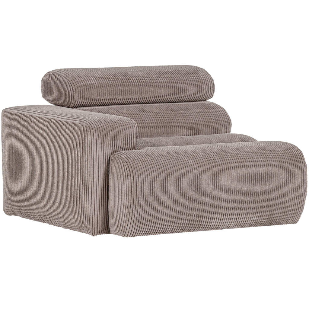 NOVI 1-SEATER ELEMENT ARM LEFT RIB FABRIC SAND