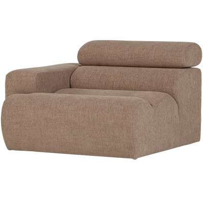 NOVI 1-SEATER ELEMENT ARM LEFT BOUCLE TAUPE