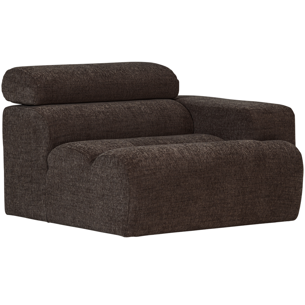 NOVI 1-SEATER ELEMENT ARM RIGHT DARK BROWN MELANGE