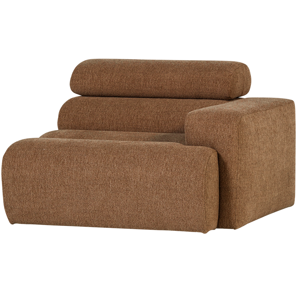 NOVI 1-SEATER ELEMENT ARM RIGHT CARAMEL BOUCLE BROWN