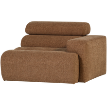 Laden Sie das Bild in den Galerie-Viewer, NOVI 1-SEATER ELEMENT ARM RIGHT CARAMEL BOUCLE BROWN