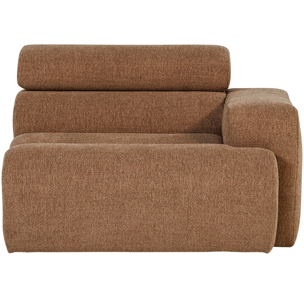 NOVI 1-SEATER ELEMENT ARM RIGHT CARAMEL BOUCLE BROWN