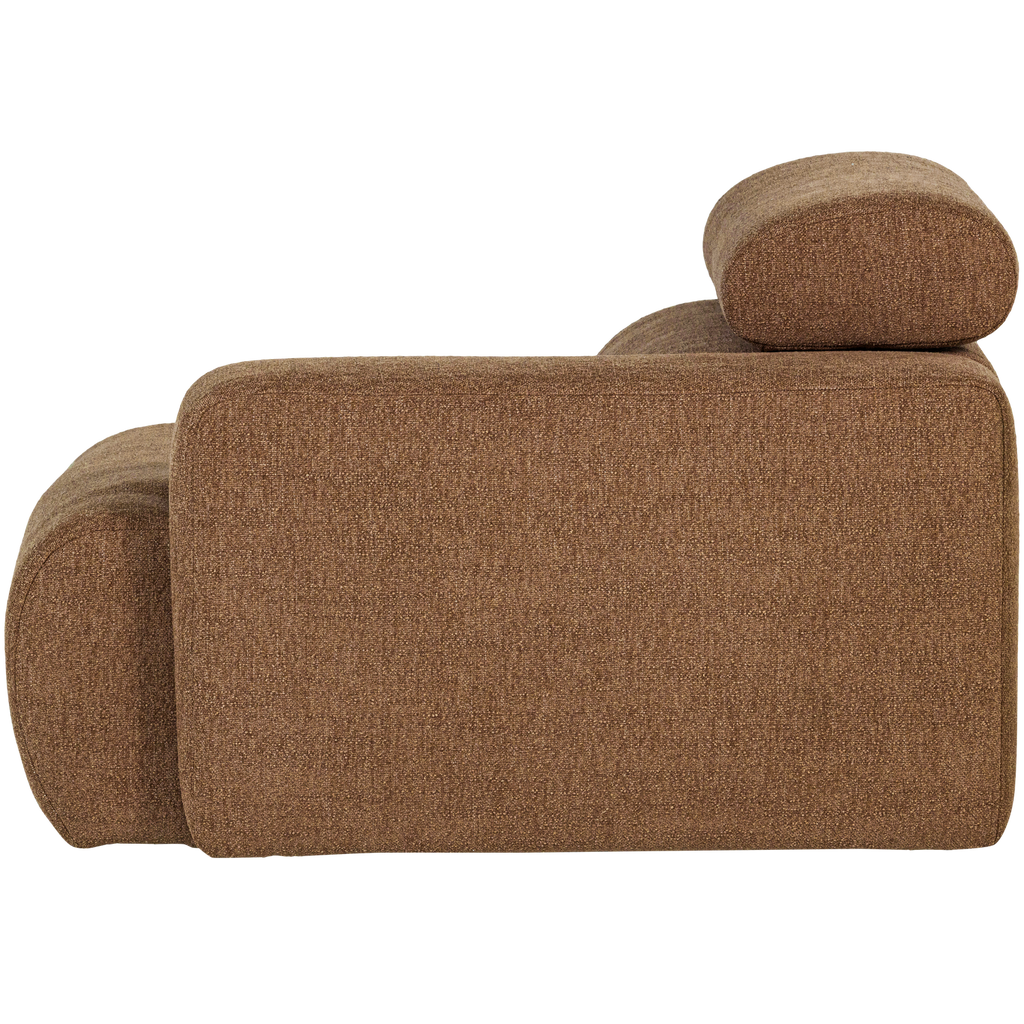 NOVI 1-SEATER ELEMENT ARM RIGHT CARAMEL BOUCLE BROWN
