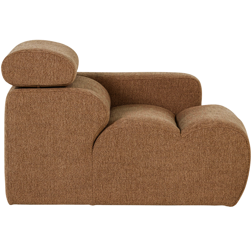 NOVI 1-SEATER ELEMENT ARM RIGHT CARAMEL BOUCLE BROWN