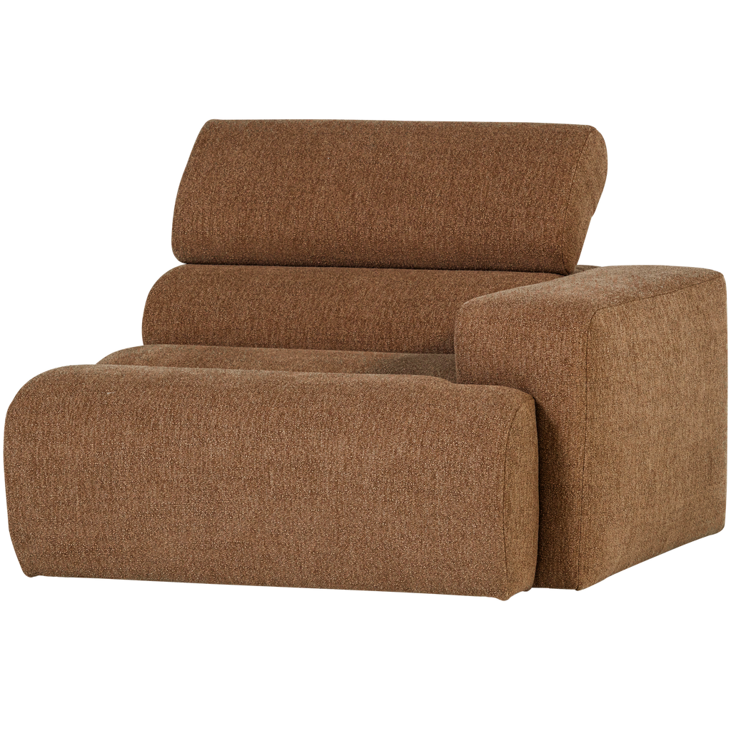 NOVI 1-SEATER ELEMENT ARM RIGHT CARAMEL BOUCLE BROWN