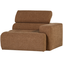 Laden Sie das Bild in den Galerie-Viewer, NOVI 1-SEATER ELEMENT ARM RIGHT CARAMEL BOUCLE BROWN