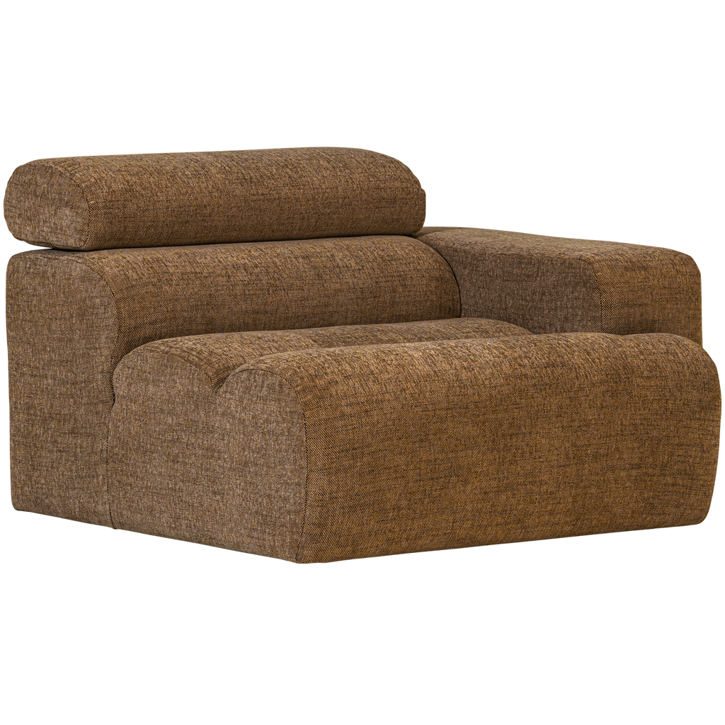 NOVI 1-SEATER ELEMENT ARM RIGHT CARAMEL BROWN MELANGE