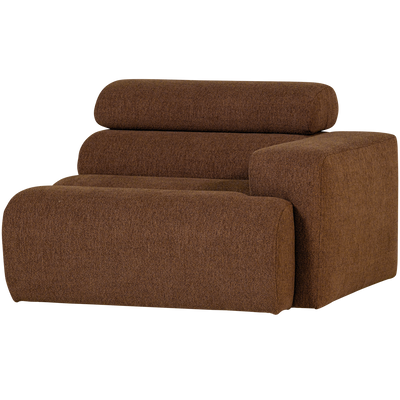 NOVI 1-SEATER ELEMENT ARM RIGHT MOCHA BOUCLE BROWN