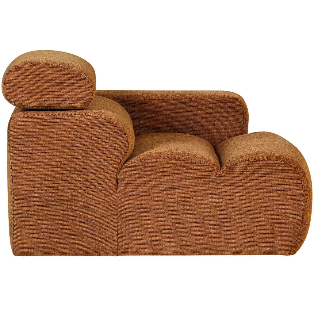 NOVI 1-SEATER ELEMENT ARM RIGHT ORANGE MELANGE