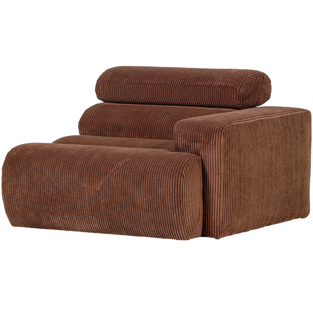 NOVI 1-SEATER ELEMENT ARM RIGHT RIB FABRIC TERRA