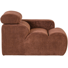 Laden Sie das Bild in den Galerie-Viewer, NOVI 1-SEATER ELEMENT ARM RIGHT RIB FABRIC TERRA