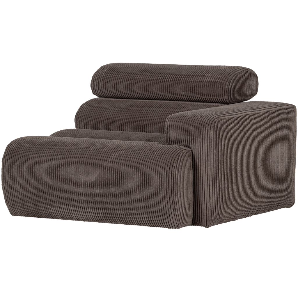 NOVI 1-SEATER ELEMENT ARM RIGHT RIB FABRIC SAND