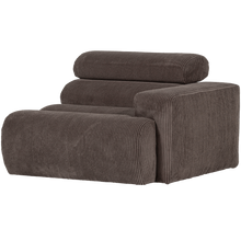 Laden Sie das Bild in den Galerie-Viewer, NOVI 1-SEATER ELEMENT ARM RIGHT RIB FABRIC SAND