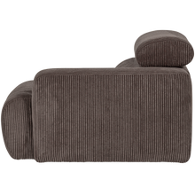Laden Sie das Bild in den Galerie-Viewer, NOVI 1-SEATER ELEMENT ARM RIGHT RIB FABRIC SAND