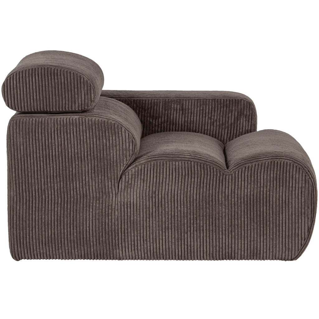 NOVI 1-SEATER ELEMENT ARM RIGHT RIB FABRIC SAND